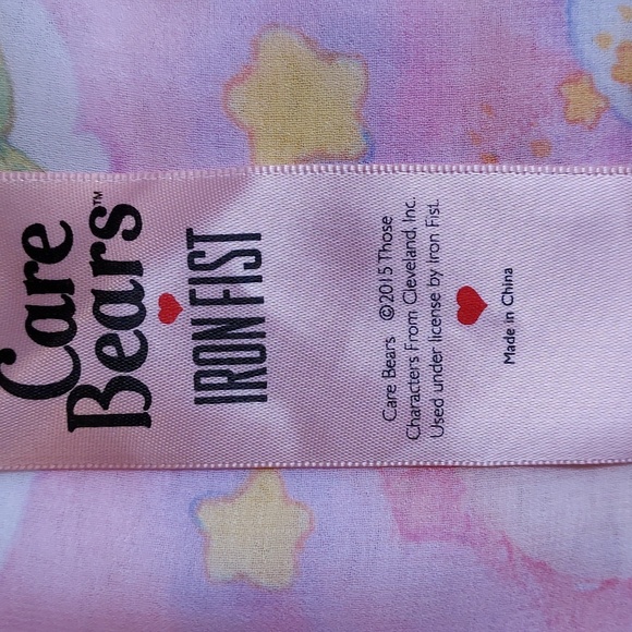 Iron Fist x Care Bears Pastel Pink Rainbow Sheer Open Back Long Sleeve Top L - Picture 8 of 8